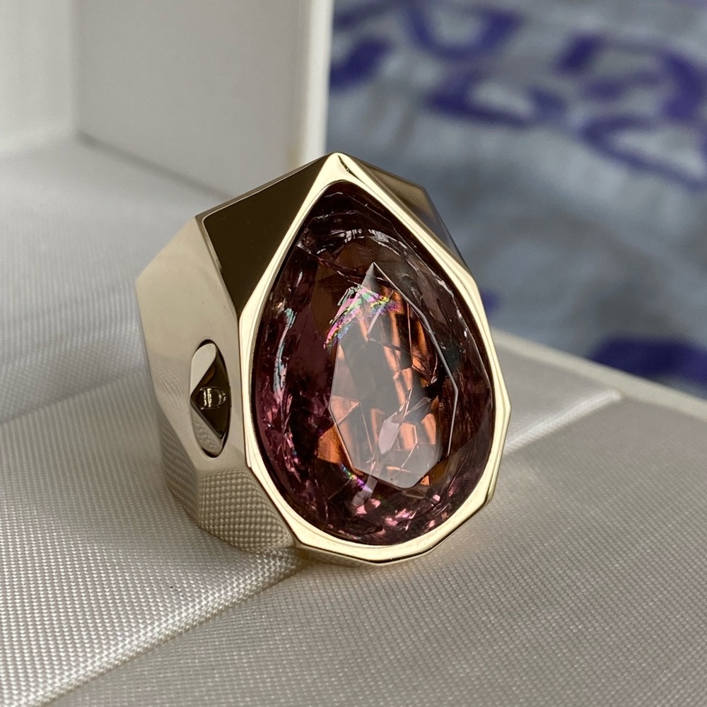 Dior Fashion Jewelry Purple Stone Ring Size 54